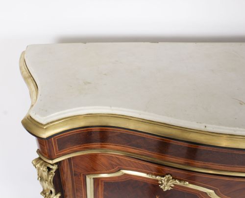 fig 3. Antique French Purple Heart & Marquetry Side Cabinet 19th C