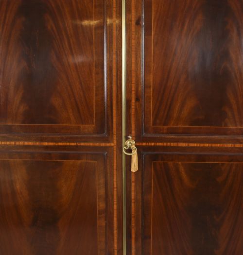 fig 1. Antique English Victorian Flame Mahogany Wardrobe 19th C