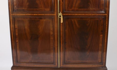 fig 2. Antique English Victorian Flame Mahogany Wardrobe 19th C