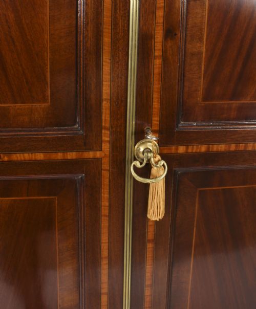 fig 3. Antique English Victorian Flame Mahogany Wardrobe 19th C