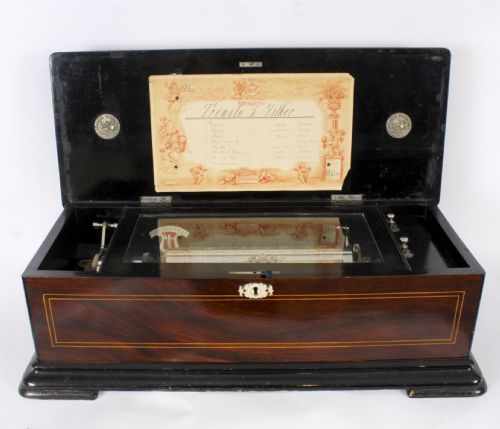 fig 2. Antique Swiss 8 Air Gonçalo Alves Musical Box 19th Century