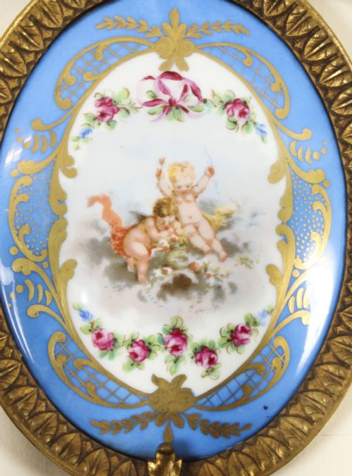fig 4. Antique Pair Ormolu & Sevres Porcelain Two Branch Wall Lights Sconces 19th C