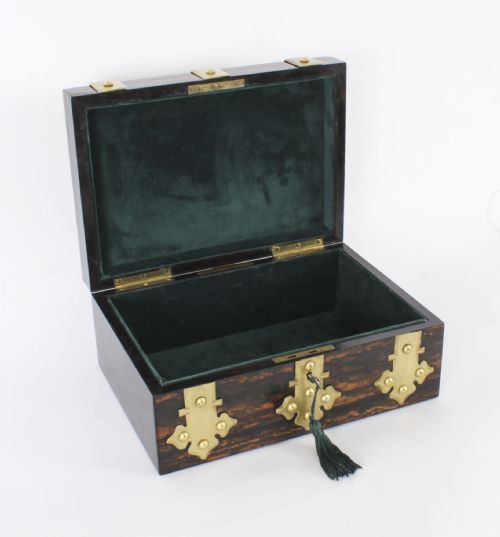 fig 1. Antique Figured Coromandel Brass Box / Casket 19th Century