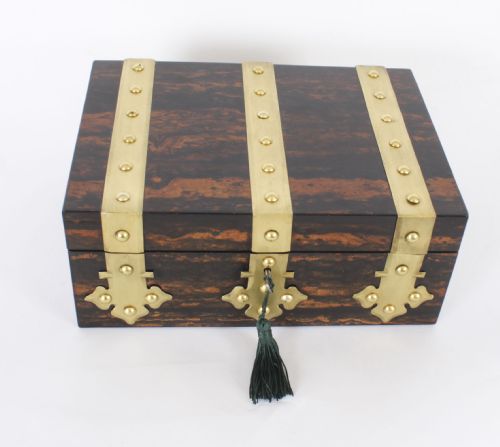 fig 8. Antique Figured Coromandel Brass Box / Casket 19th Century