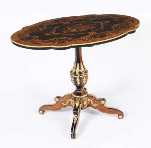 fig 1. Antique French Floral Marquetry King wood Occasional Table c.1860