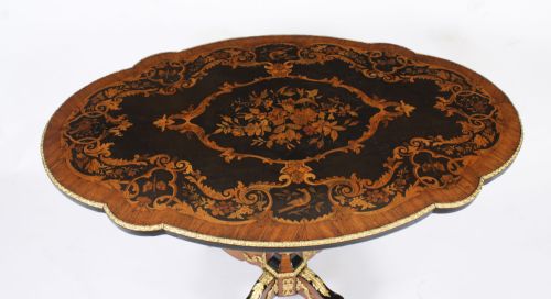 fig 3. Antique French Floral Marquetry King wood Occasional Table c.1860