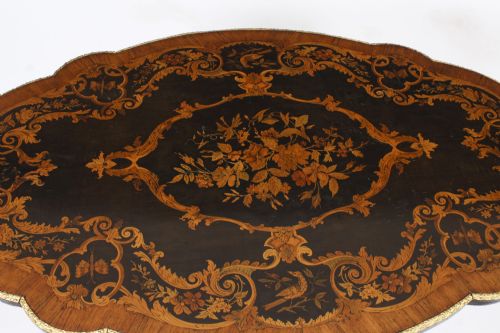 fig 5. Antique French Floral Marquetry King wood Occasional Table c.1860