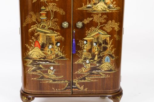 fig 4. Antique Art Deco Chinoiserie Cocktail Cabinet Dry Bar Harrods Circa 1920