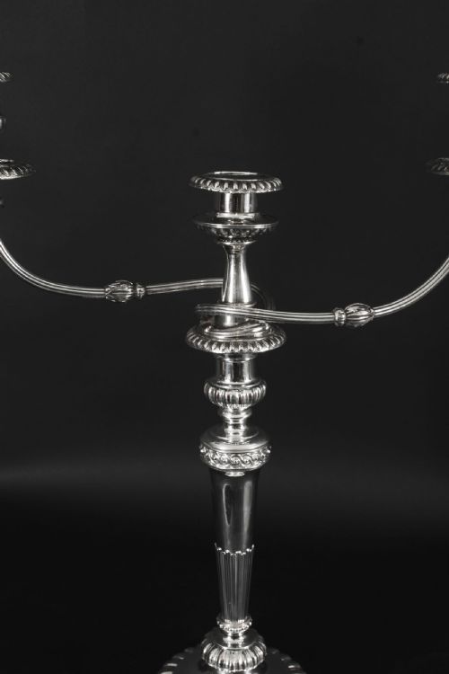fig 4. Antique Pair 21inch George III Three Light Candelabra by Matthew Boulton 18th C