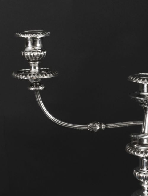 fig 6. Antique Pair 21inch George III Three Light Candelabra by Matthew Boulton 18th C