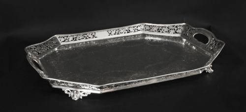 Antique Victorian Silver Plated Gallery Tray Lee & Wigfull Circa 1880