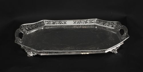 fig 2. Antique Victorian Silver Plated Gallery Tray Lee & Wigfull Circa 1880