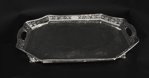 fig 3. Antique Victorian Silver Plated Gallery Tray Lee & Wigfull Circa 1880