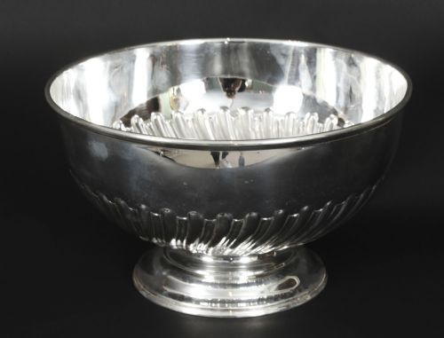 Antique Victorian Silver Plate on Copper Punch Bowl / Wine Cooler 19th C
