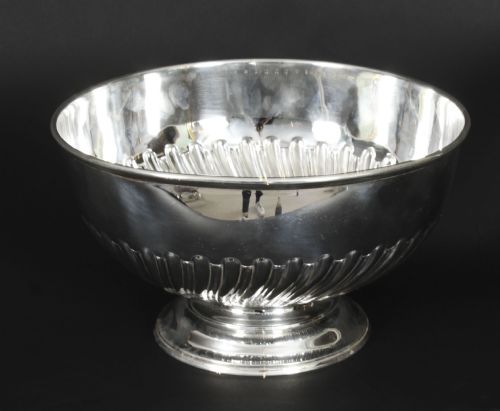 fig 1. Antique Victorian Silver Plate on Copper Punch Bowl / wine Cooler 19th C