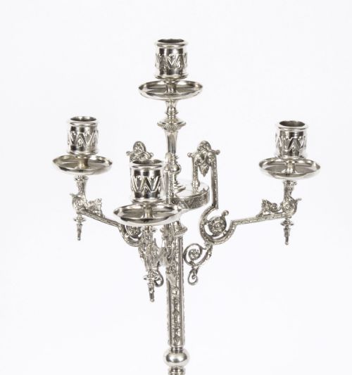 fig 3. Antique Pair Victorian 5 Light Candelabra James Dixon 19th C
