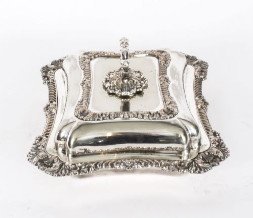ANTIQUE PAIR SILVER PLATED ENTREE DISHES WALKER AND HALL CIRCA 1860 - ADDITIONAL PHOTO 8