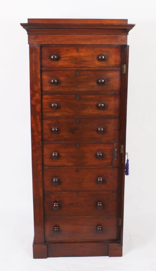 fig 2. Antique George IV Mahogany Wellington Chest C1830 19th Century