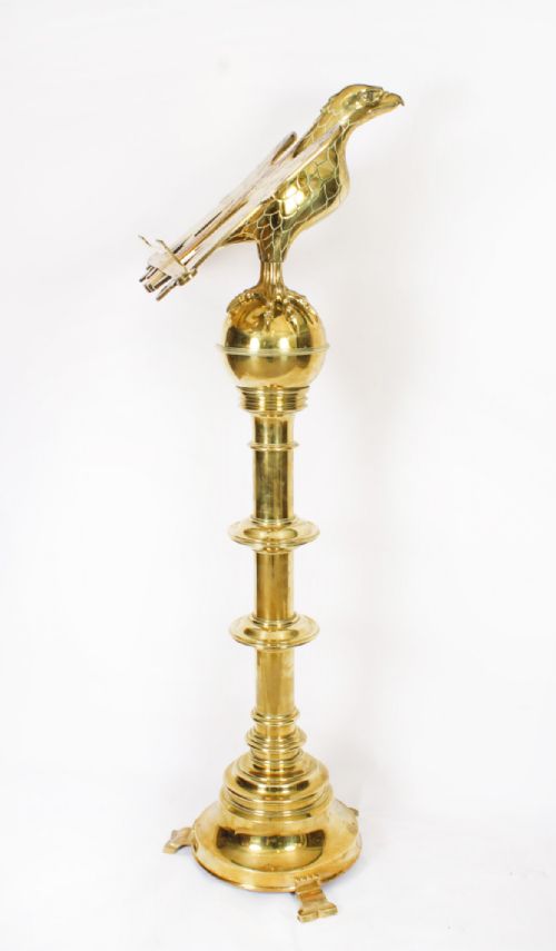 fig 2. Antique Victorian 5ft6inch Brass Eagle Lectern 19th Century
