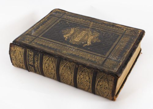 fig 3. Antique Victorian Family Bible c.1850 Leather Bound