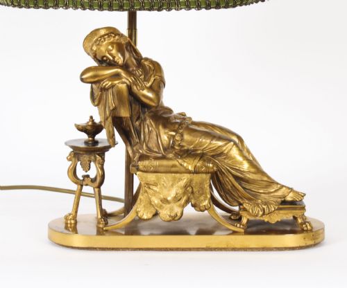 fig 3. Antique French Ormolu Table Lamp Manner of Pierre-Jules Cavelier 19th C