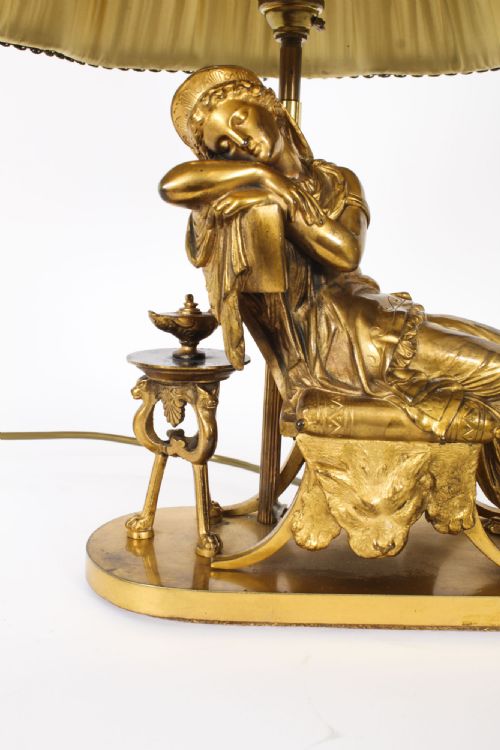 fig 4. Antique French Ormolu Table Lamp Manner of Pierre-Jules Cavelier 19th C