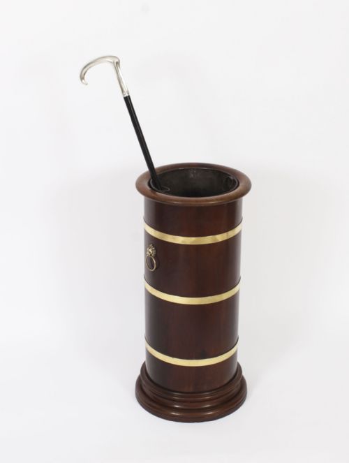 fig 1. Antique Brass Bound Umbrella Walking Stick Stand c.1870 19th C