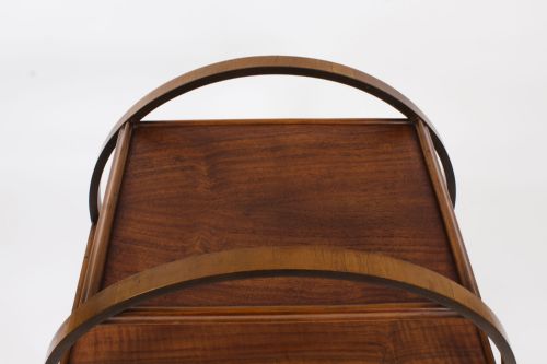 fig 3. Antique Art Deco Figured Walnut Serving Trolley c.1920 20th C