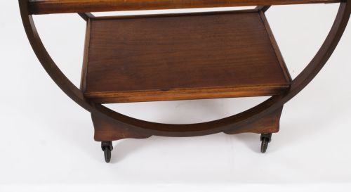 fig 5. Antique Art Deco Figured Walnut Serving Trolley c.1920 20th C