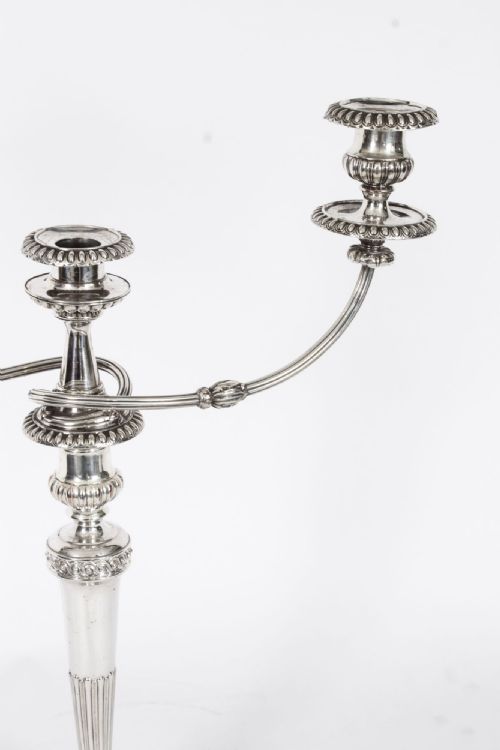 fig 4. Antique Pair 21inch George III Three Light Candelabra by Matthew Boulton 18th C