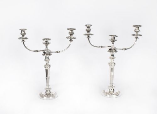 fig 10. Antique Pair 21inch George III Three Light Candelabra by Matthew Boulton 18th C