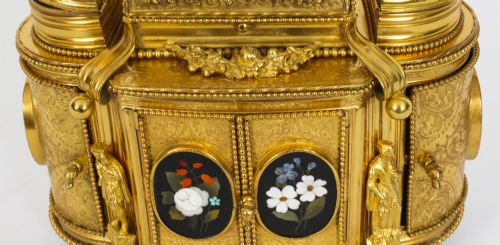 fig 6. Antique Ormolu Mounted Pietra Dura Jewellery Cabinet 19th C