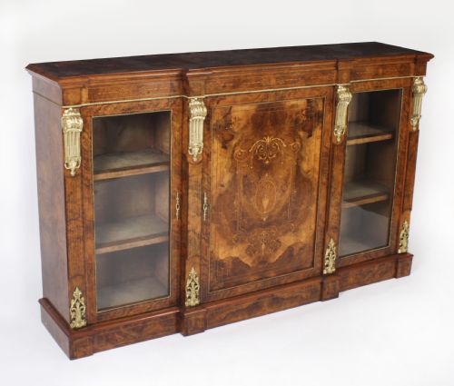 fig 1. Antique Victorian Burr Walnut Credenza c.1860 19th C