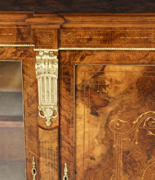 fig 2. Antique Victorian Burr Walnut Credenza c.1860 19th C