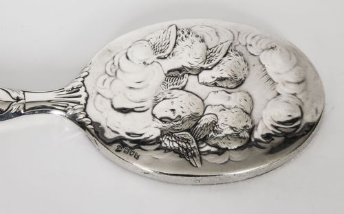 fig 5. Antique Sterling Silver Cherubs Hand Mirror 1905 William Comyns & Sons.