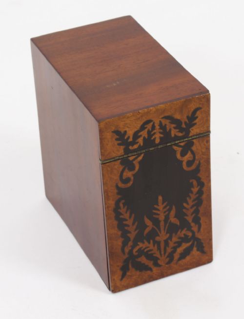 ANTIQUE GEORGE IV GONALO ALVES AMBOYNA MARQUETRY TEA CADDY C1825 19TH C - ADDITIONAL PHOTO 15