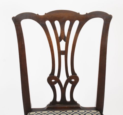 fig 2. Antique Set of 6 Chippendale Revival Dining Chairs 19th Century
