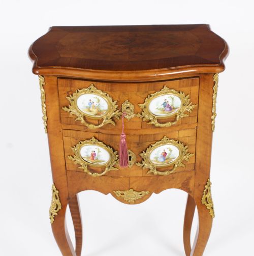 fig 2. Antique Louis Revival Burr Walnut & Ormolu Mounted Chest 19th Century