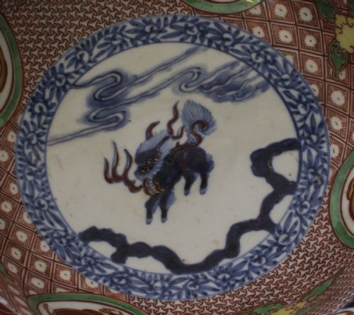 ANTIQUE CHINESE CIRCULAR IMARI PALETTE PORCELAIN BOWL 19TH CENTURY - ADDITIONAL PHOTO 6