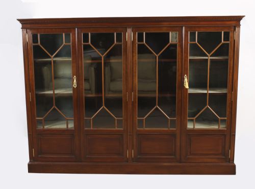 fig 1. Antique English Edwardian Mahogany Library Bookcase Circa1900