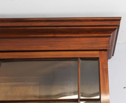fig 6. Antique English William IV Flame Mahogany Library Breakfront Bookcase 19th C