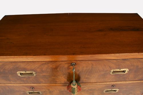ANTIQUE VICTORIAN CAMPAIGN ERA MILITARY SECRETAIRE CHEST OF DRAWERS C1840 - ADDITIONAL PHOTO 3