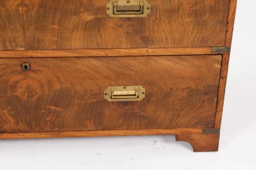 ANTIQUE VICTORIAN CAMPAIGN ERA MILITARY SECRETAIRE CHEST OF DRAWERS C1840 - ADDITIONAL PHOTO 7