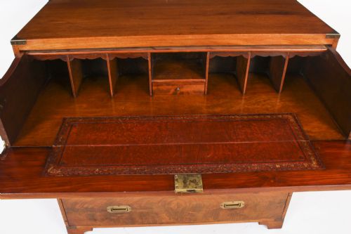 ANTIQUE VICTORIAN CAMPAIGN ERA MILITARY SECRETAIRE CHEST OF DRAWERS C1840 - ADDITIONAL PHOTO 13