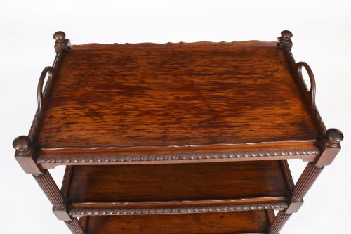 fig 1. Antique Edwardian Flame Mahogany Serving Trolley Circa 1910