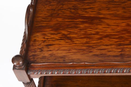 fig 2. Antique Edwardian Flame Mahogany Serving Trolley Circa 1910