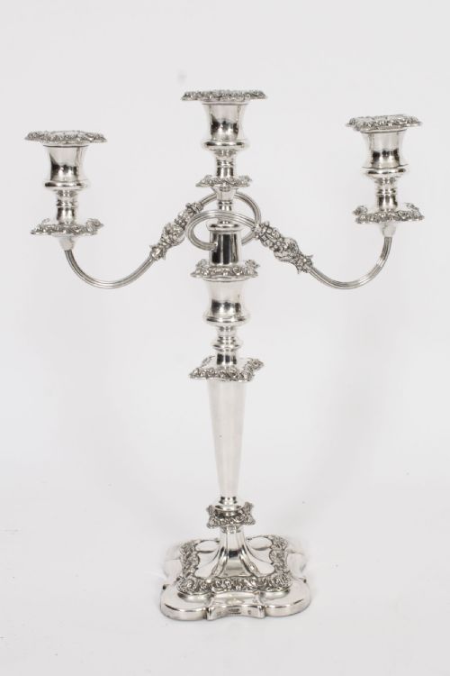 fig 1. Antique Pair Three Light Candelabra by Stevenson & Law Circa 1920