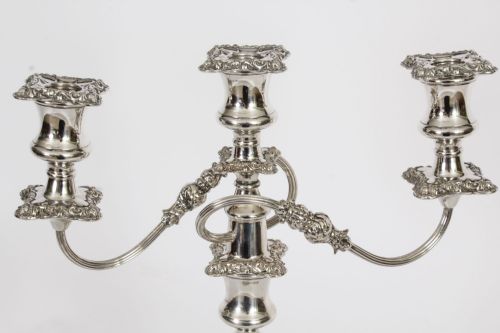 fig 3. Antique Pair Three Light Candelabra by Stevenson & Law Circa 1920
