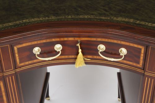 ANTIQUE VICTORIAN MAHOGANY INLAID KIDNEY DESK C1880 19TH C - ADDITIONAL PHOTO 3