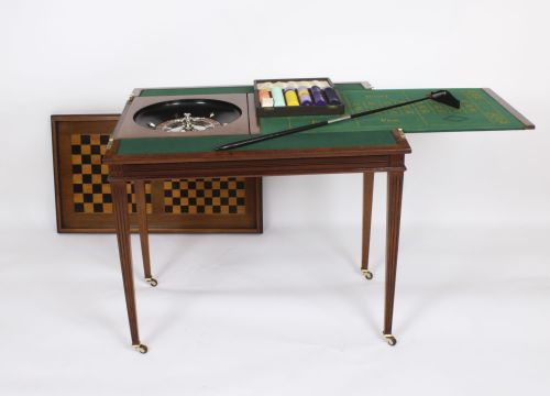 fig 1. Antique French Pollard Oak Games Roulette Table 19th Century